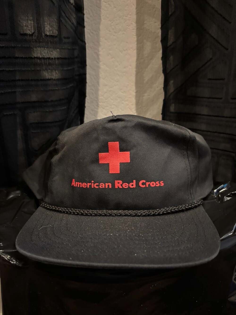 Vintage American Red Cross Embroidered Snapback Rope Hat